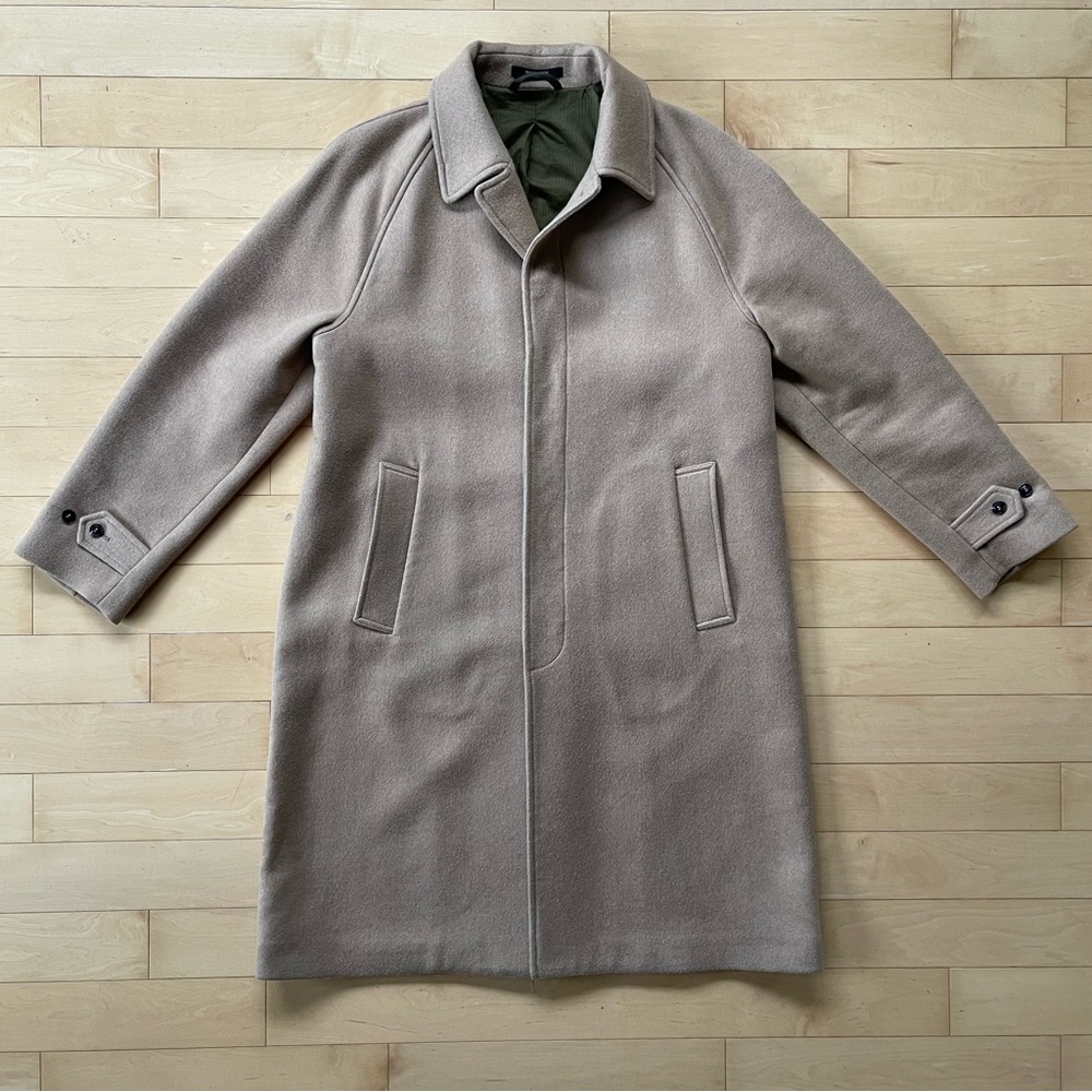 Todd Snyder Italian Wool Cashmere Balmacaan Coat in Camel